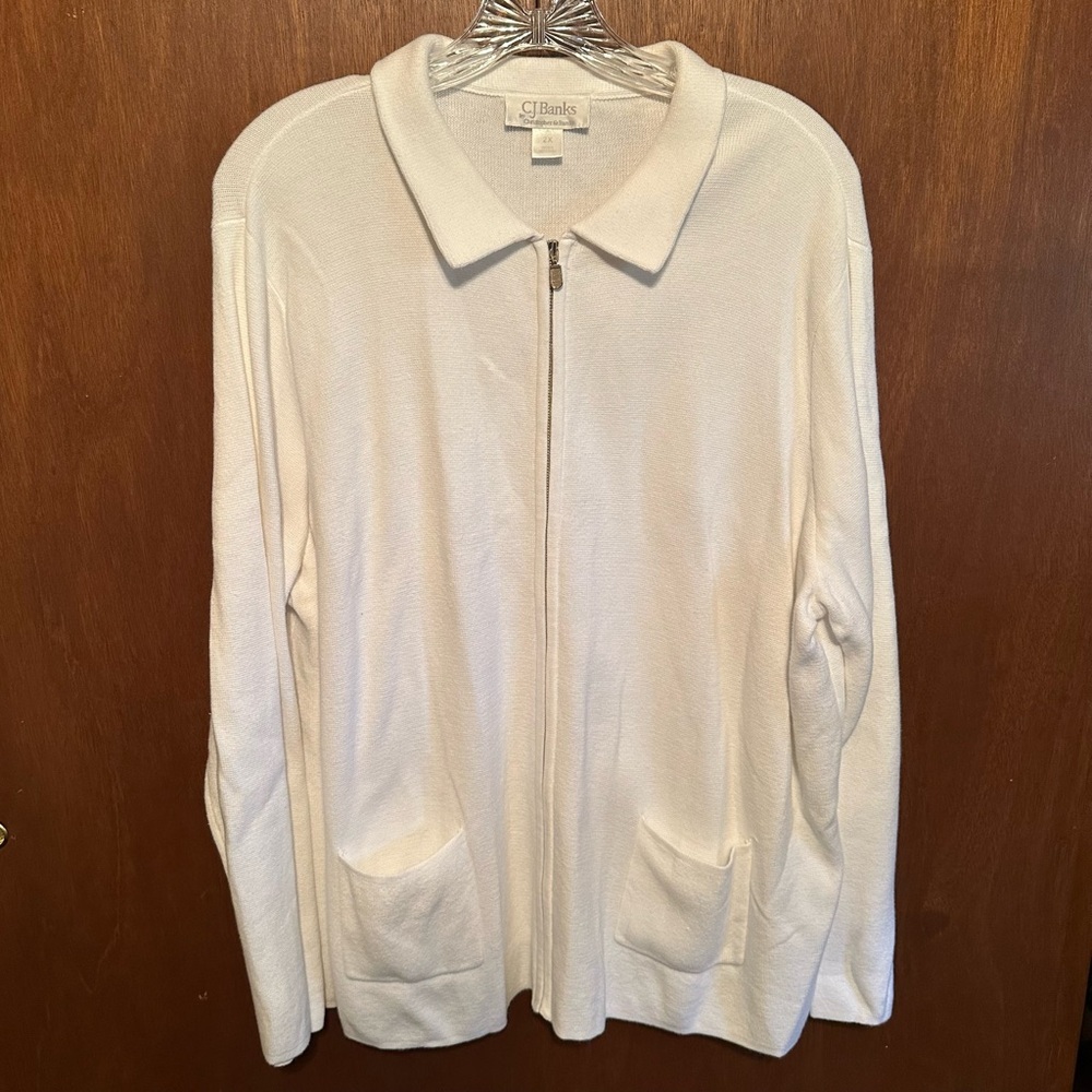 CJ Banks Zip Front Sweater